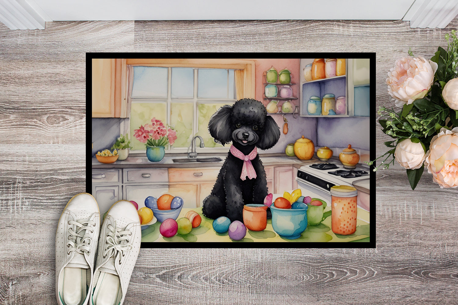 Buy this Decorating Easter Black Poodle Doormat