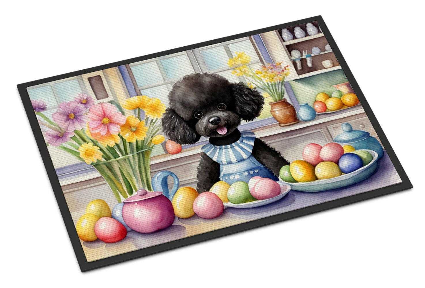 Buy this Decorating Easter Black Poodle Doormat