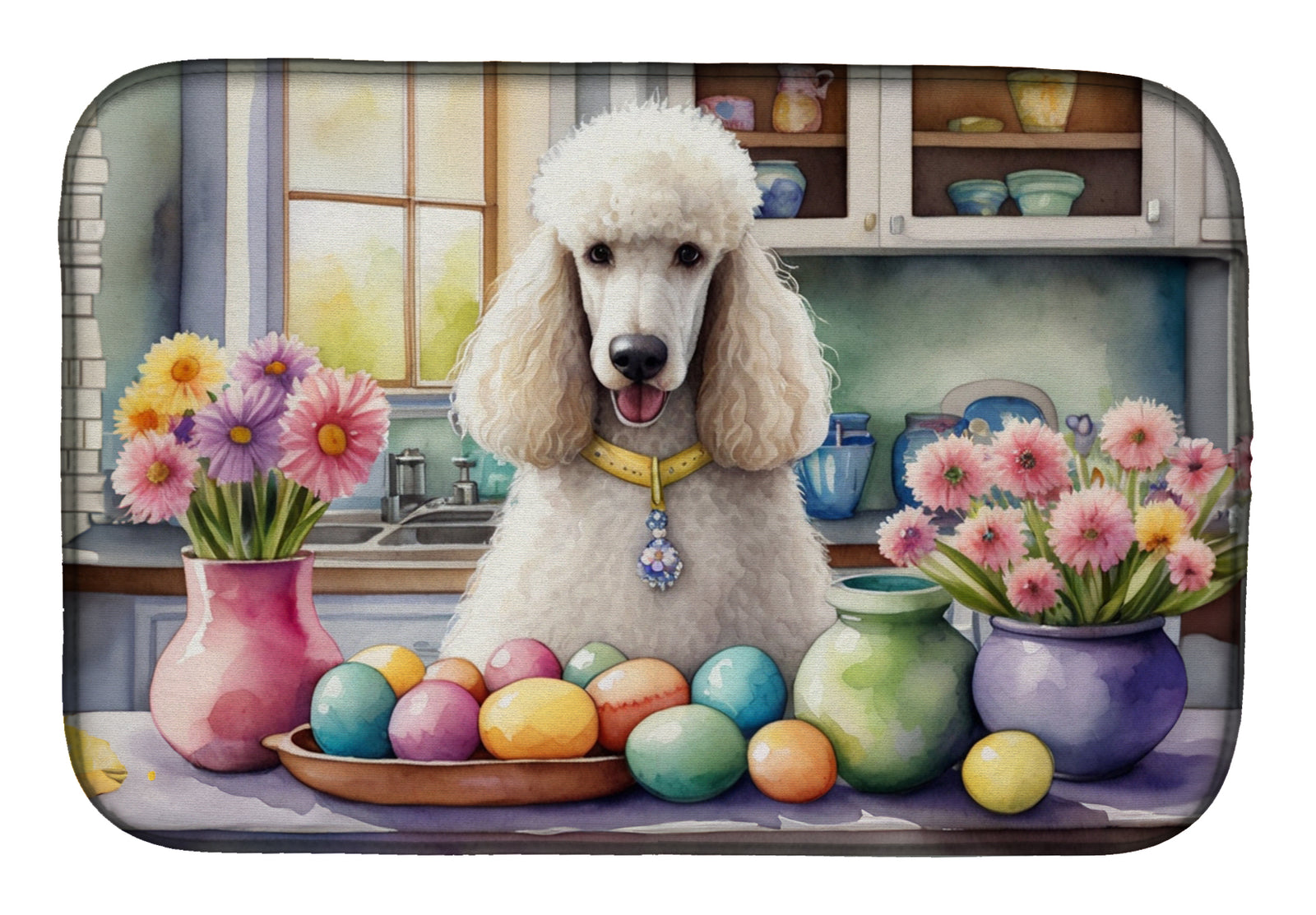 Buy this Decorating Easter White Poodle Dish Drying Mat