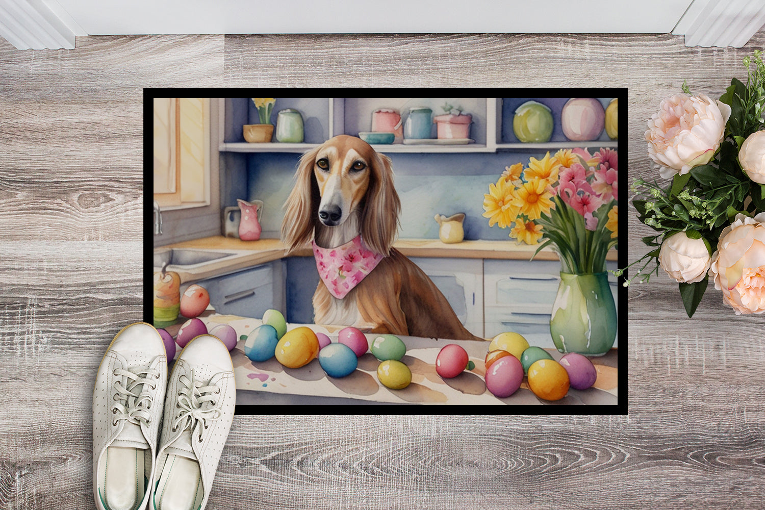 Buy this Decorating Easter Saluki Doormat