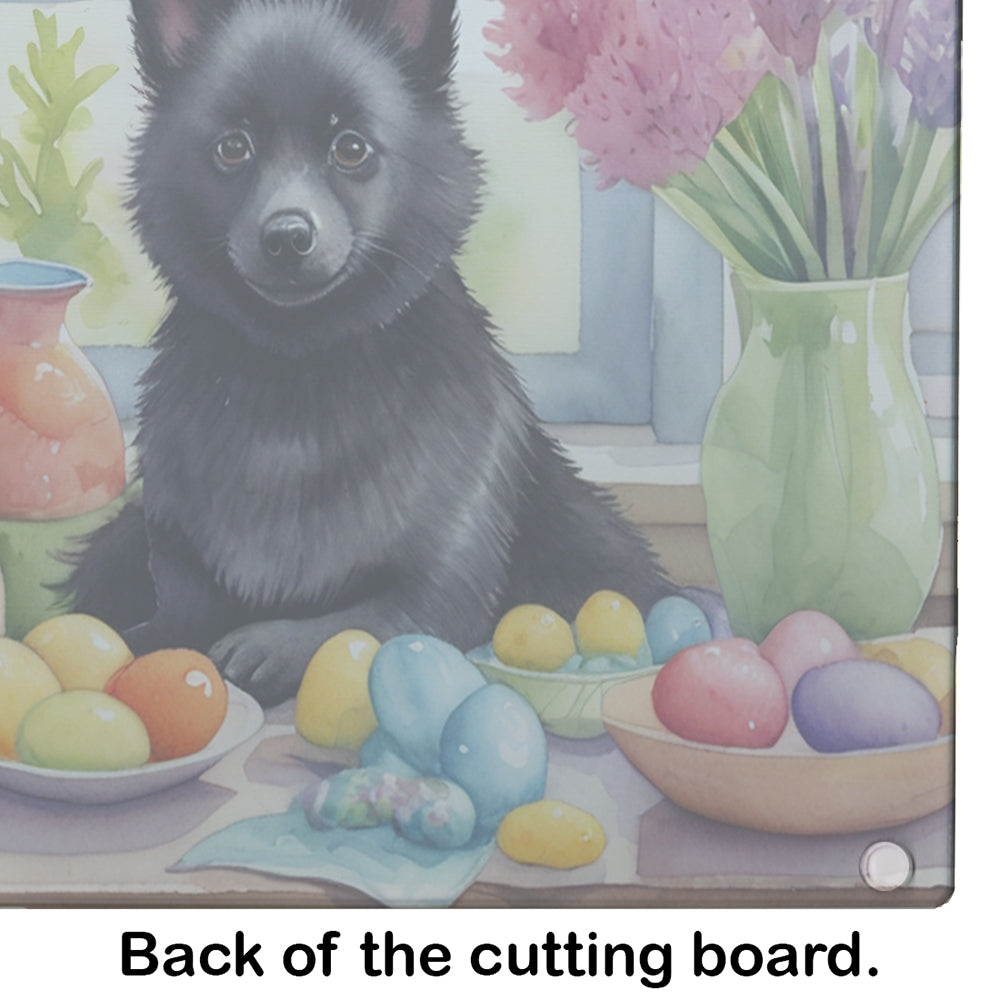 Decorating Easter Schipperke Glass Cutting Board