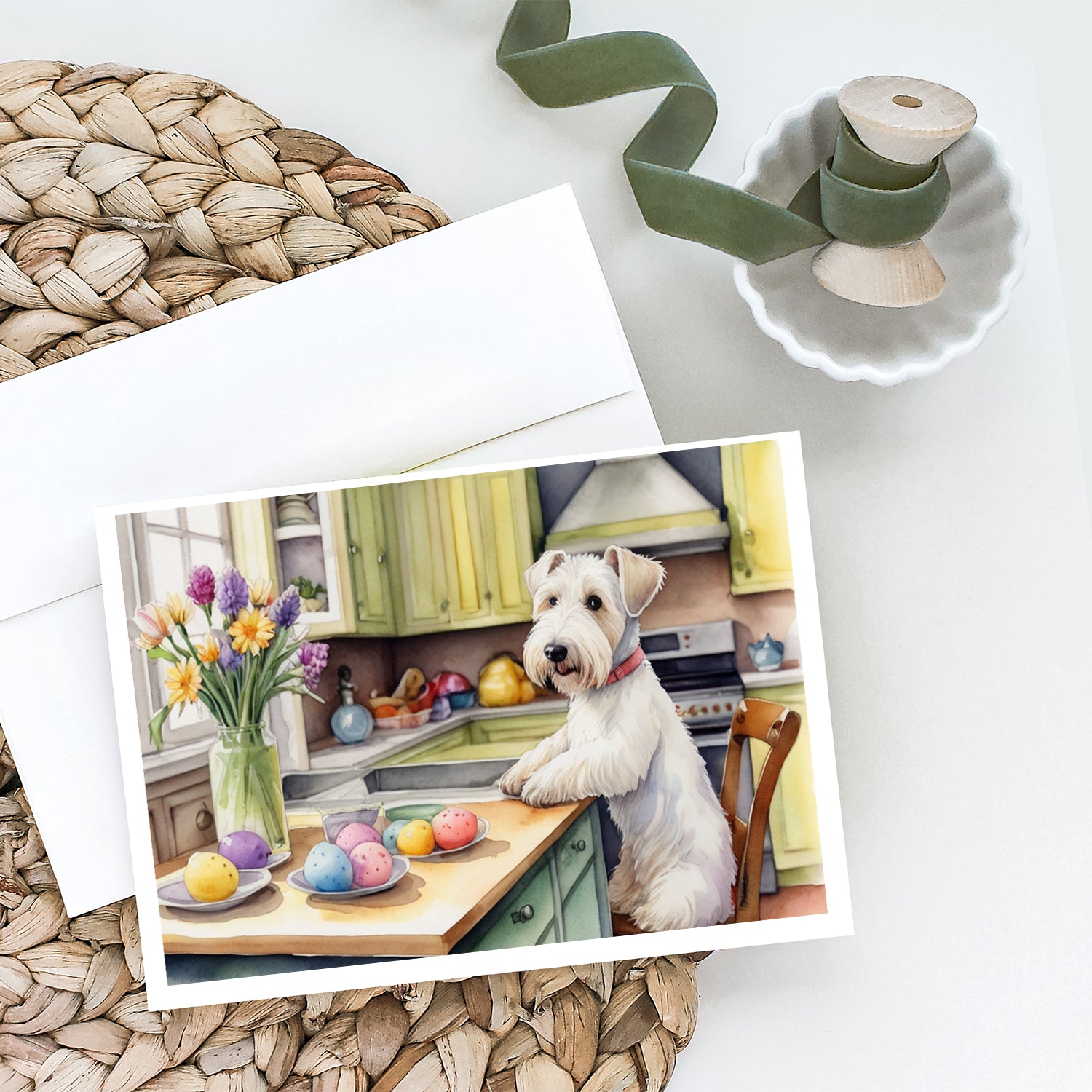 Buy this Decorating Easter Sealyham Terrier Greeting Cards Pack of 8