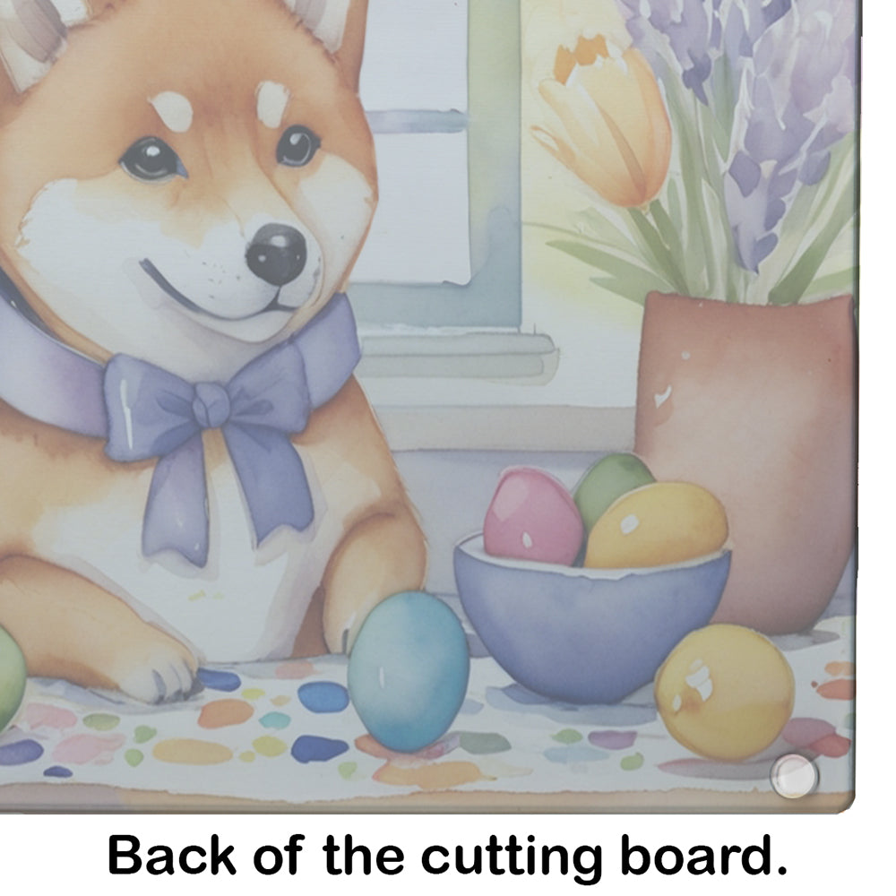 Decorating Easter Shiba Inu Glass Cutting Board