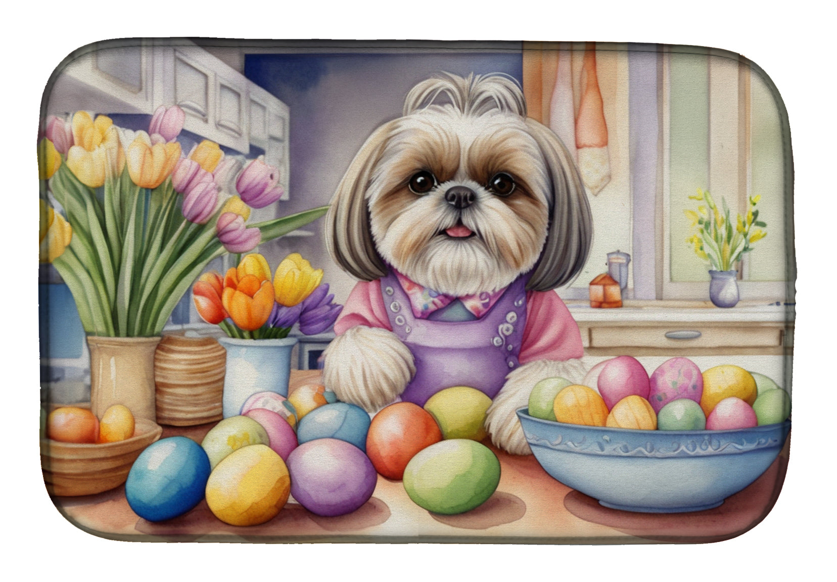 Buy this Decorating Easter Shih Tzu Dish Drying Mat