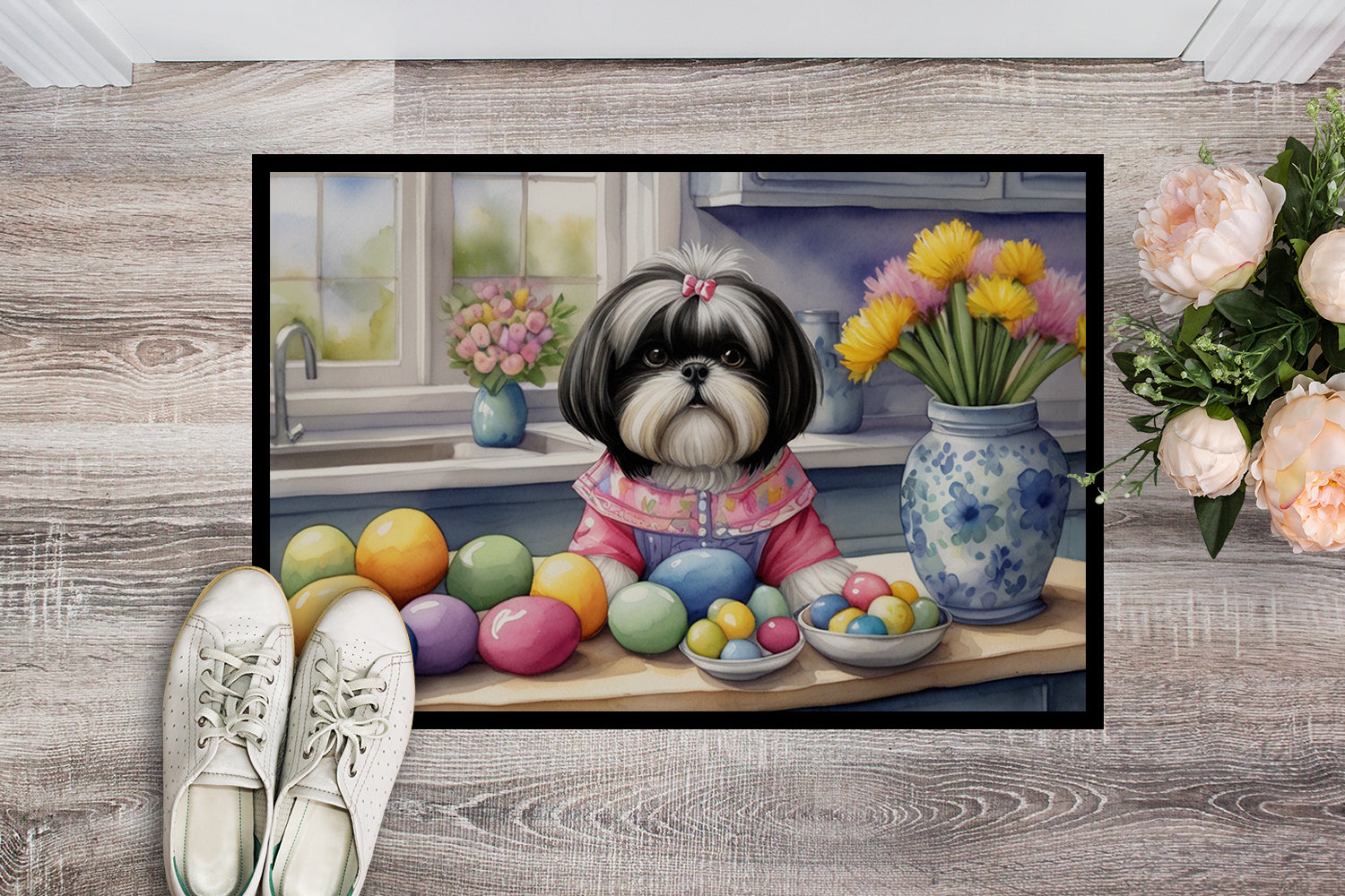 Buy this Decorating Easter Shih Tzu Doormat