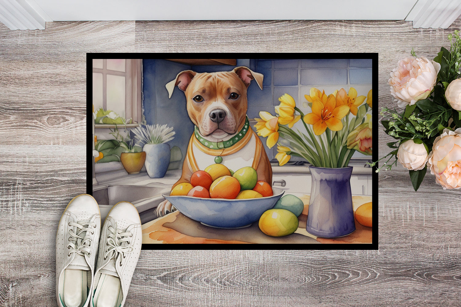 Buy this Decorating Easter Staffordshire Bull Terrier Doormat