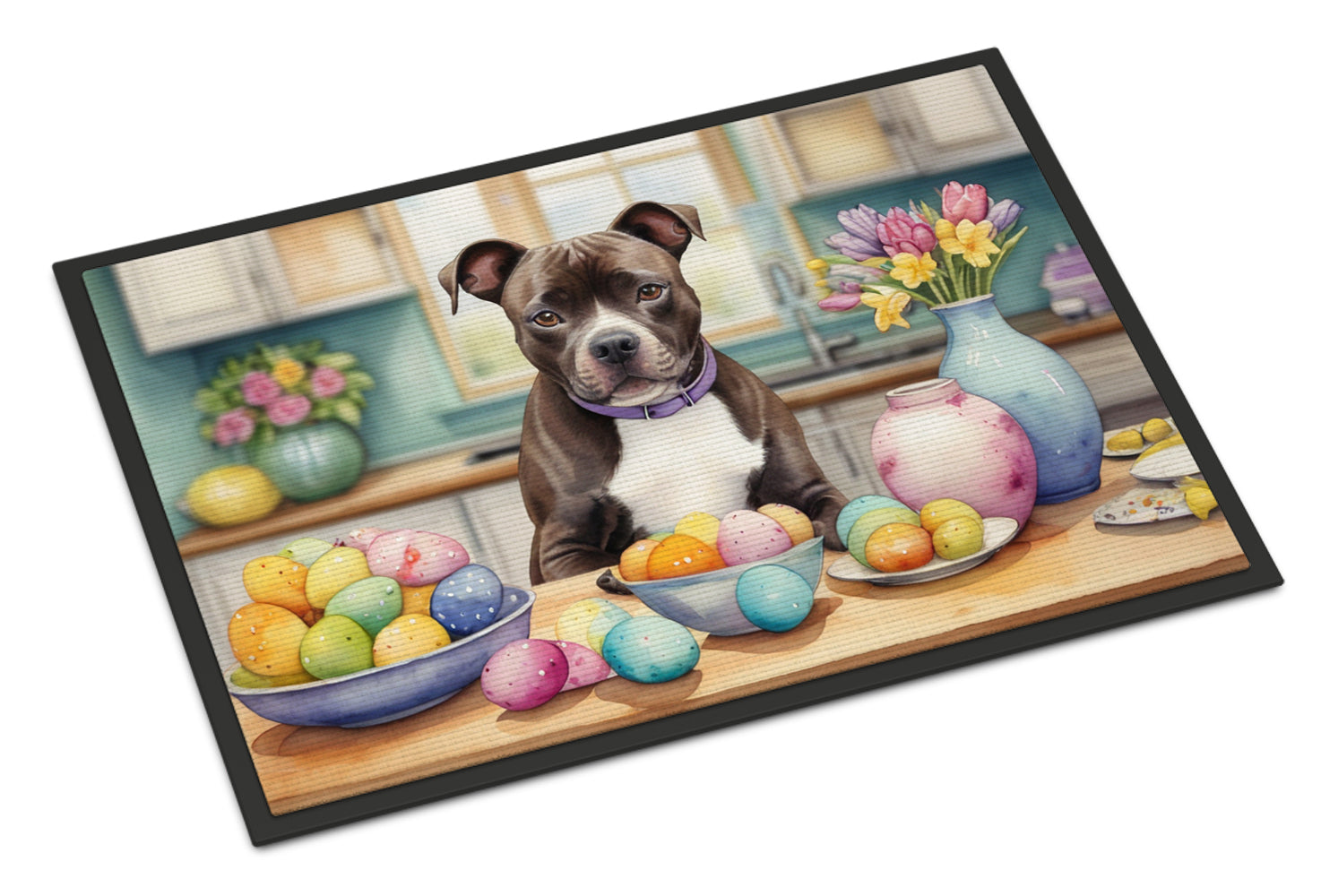 Buy this Decorating Easter Staffordshire Bull Terrier Doormat