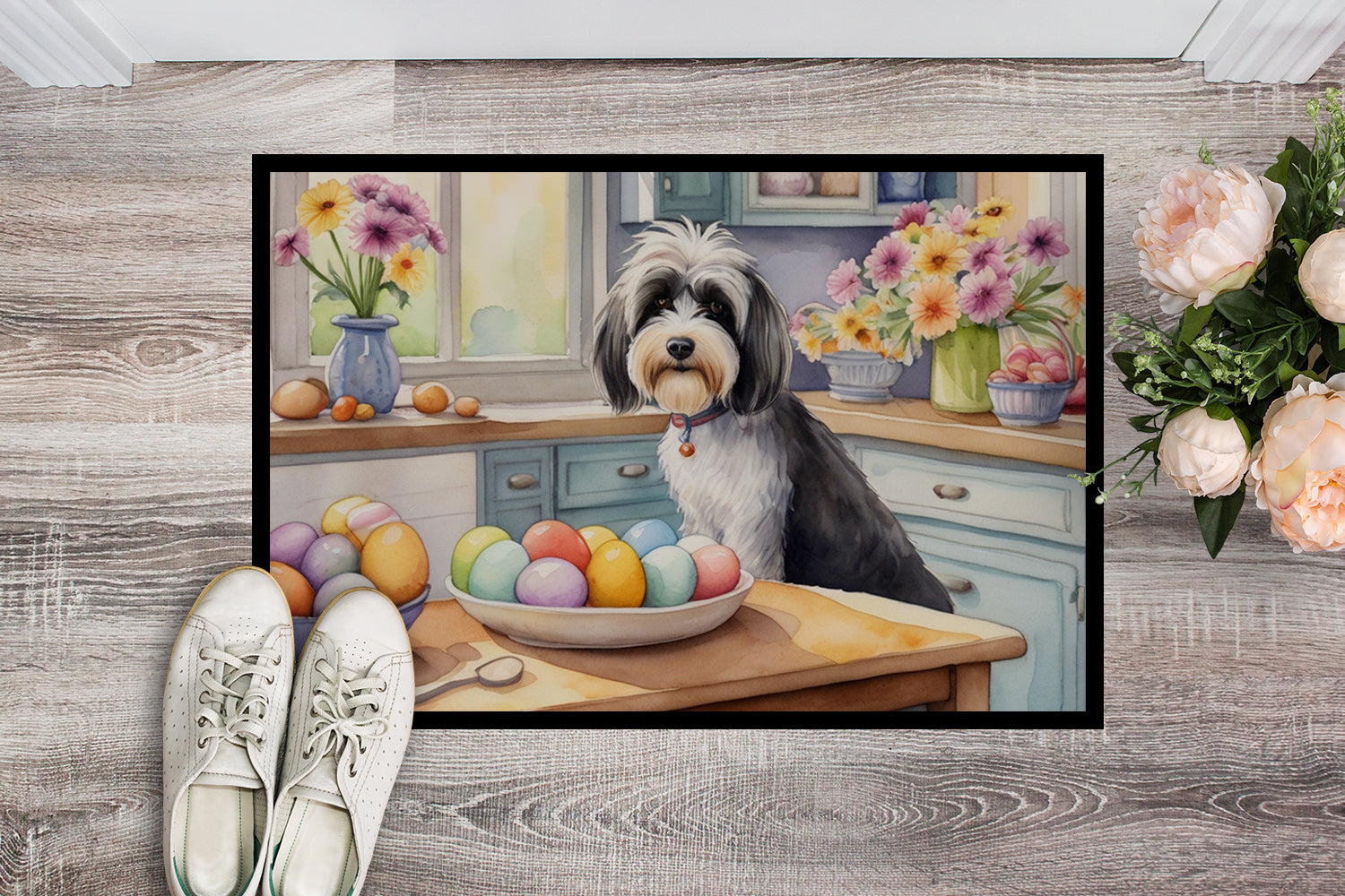 Buy this Decorating Easter Tibetan Terrier Doormat