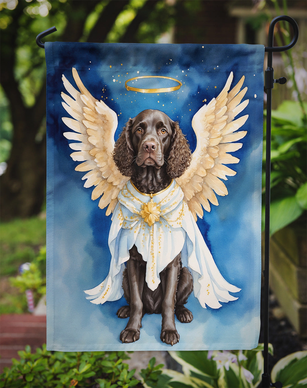 American Water Spaniel My Angel Garden Flag