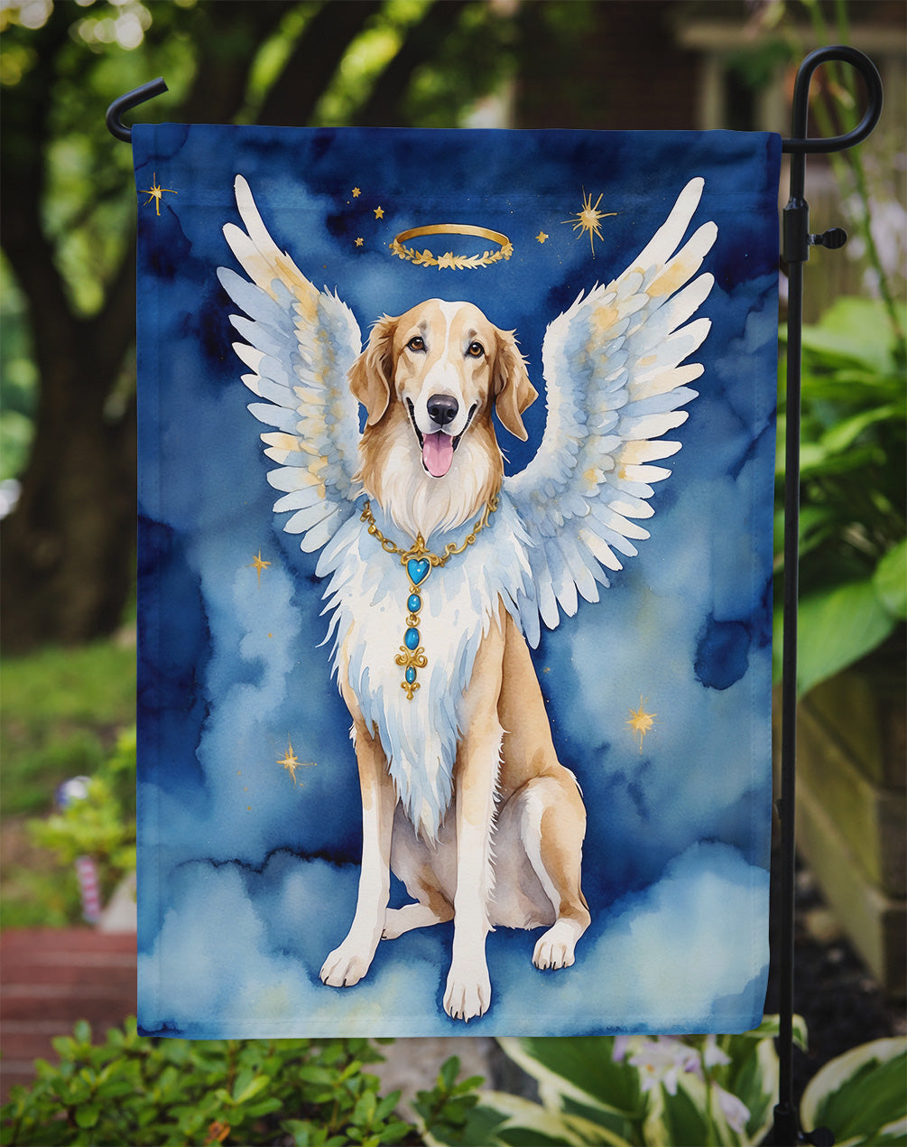 Borzoi My Angel Garden Flag