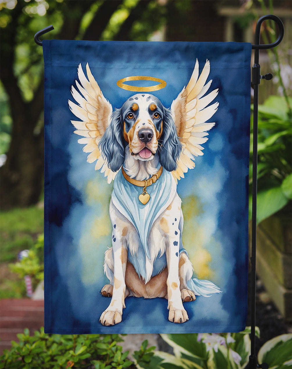 English Setter My Angel Garden Flag