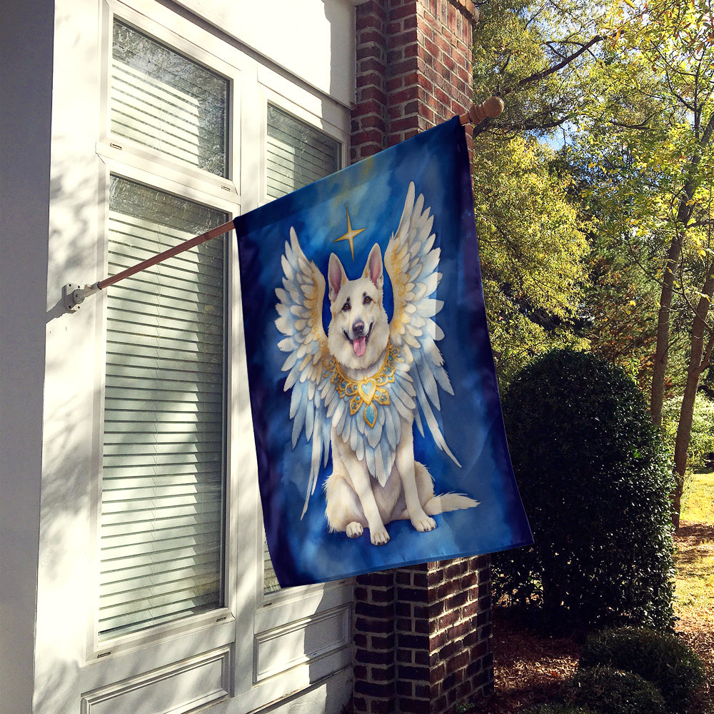 White German Shepherd My Angel House Flag