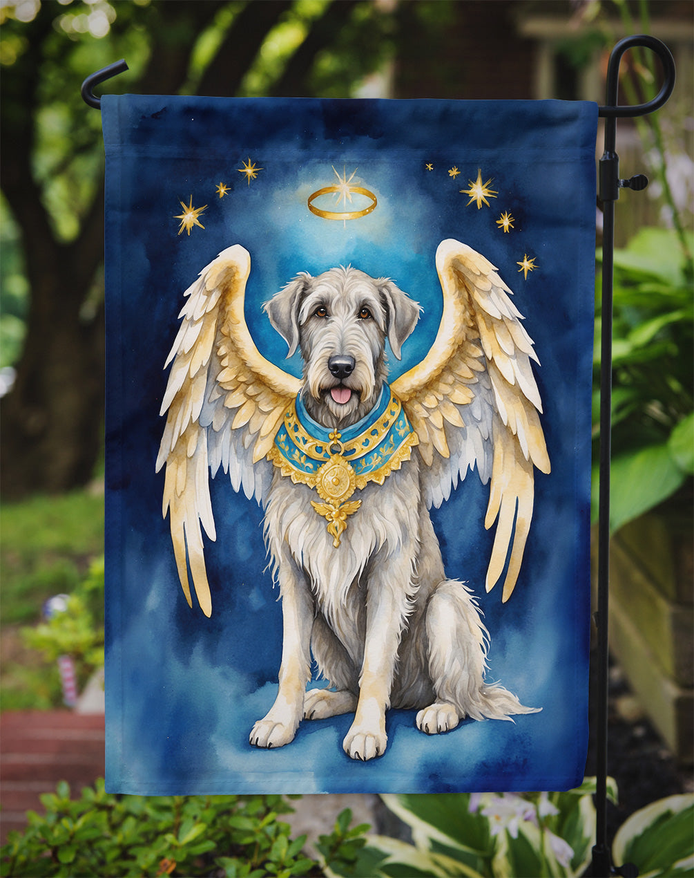 Irish Wolfhound My Angel Garden Flag