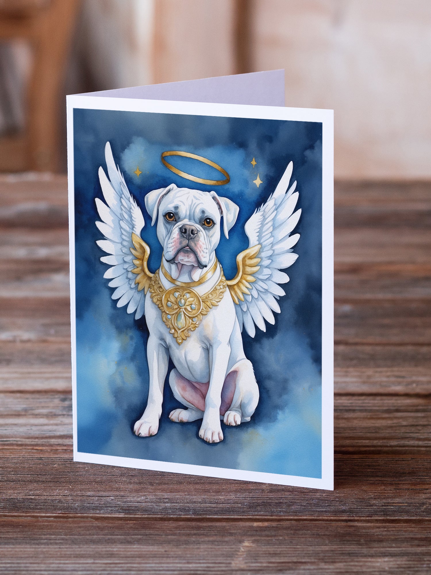 White Boxer My Angel Greeting Cards Pack of 8