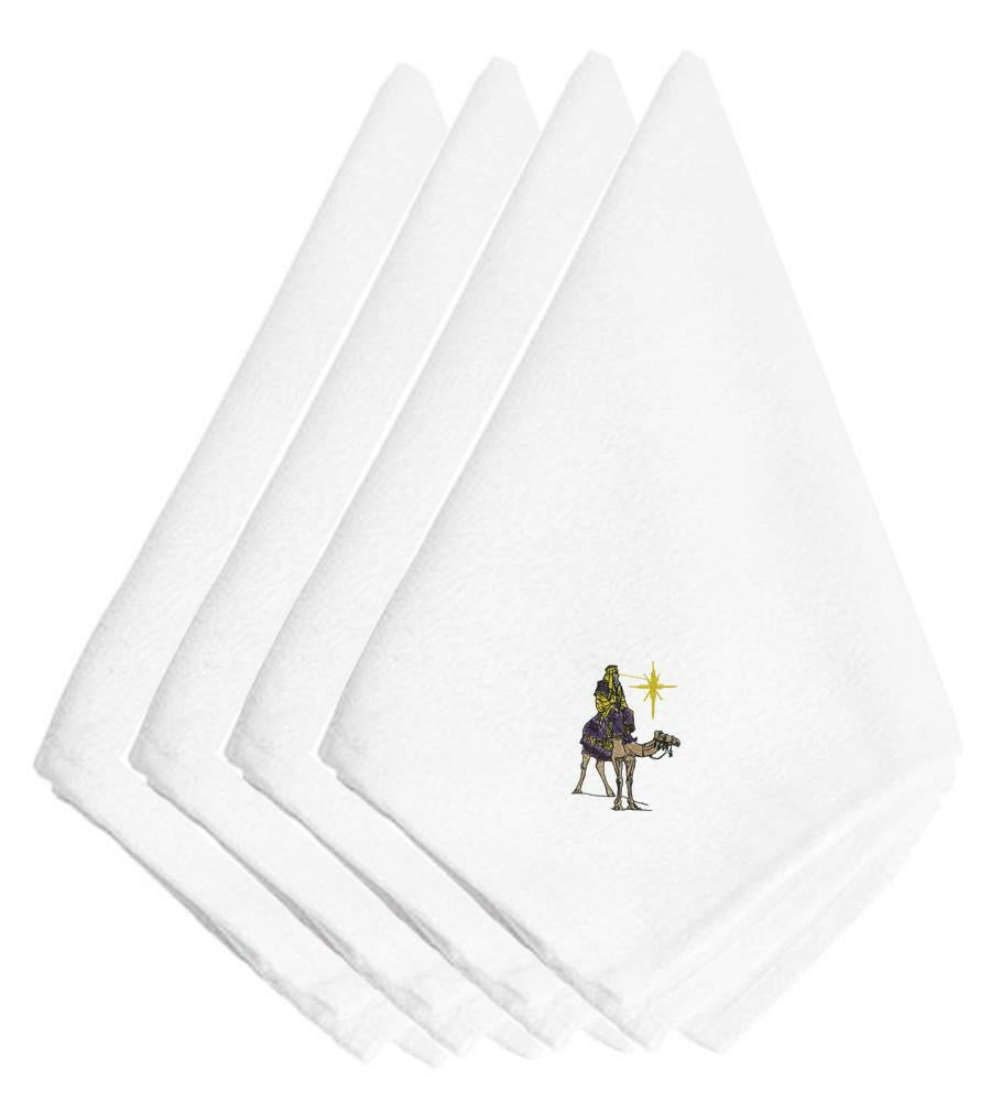 Christmas Nativity Wiseman Embroidered Napkins Set of 4 EMBT2075NPKE by Caroline's Treasures