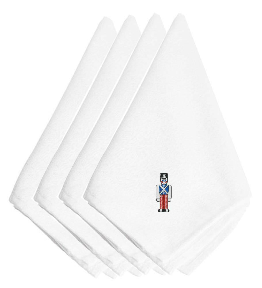 Christmas Toy Soldier Embroidered Napkins Set of 4 EMBT2076NPKE by Caroline's Treasures