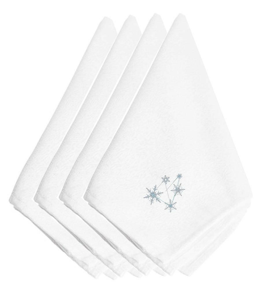Christmas Snowflakes Embroidered Napkins Set of 4 EMBT2101NPKE by Caroline&#39;s Treasures