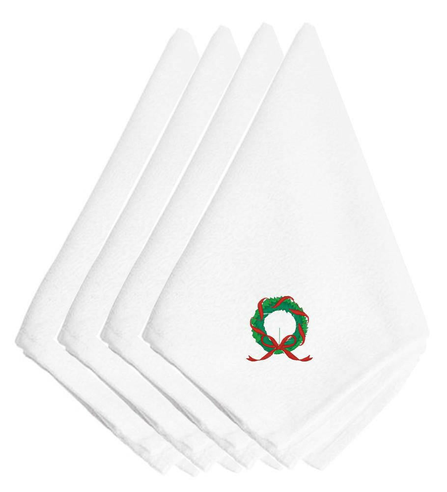 Christmas Wreath Embroidered Napkins Set of 4 EMBT2109NPKE by Caroline&#39;s Treasures