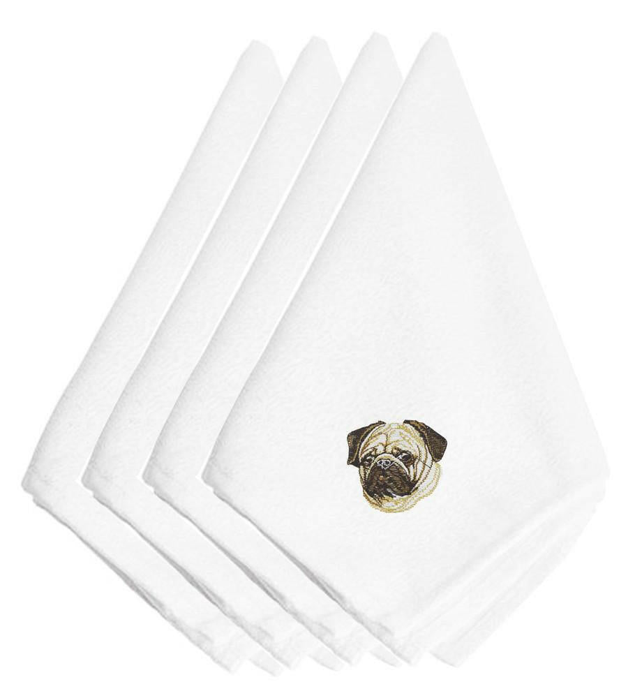 Pug Embroidered Napkins Set of 4 EMBT2401NPKE by Caroline's Treasures