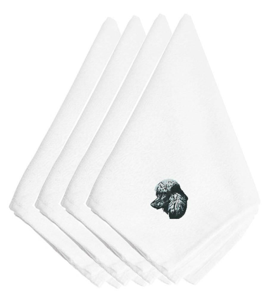 Black Poodle Embroidered Napkins Set of 4 EMBT2403NPKE by Caroline's Treasures