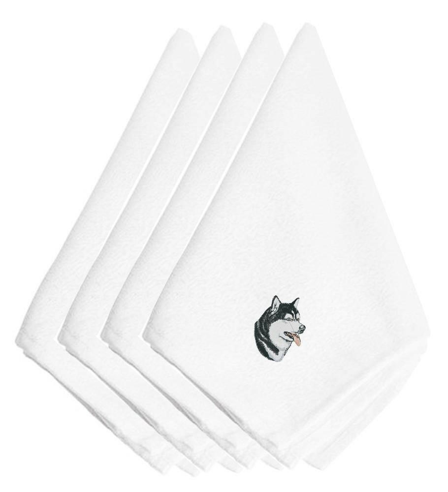 Alaskan Malamute Embroidered Napkins Set of 4 EMBT2404NPKE by Caroline&#39;s Treasures