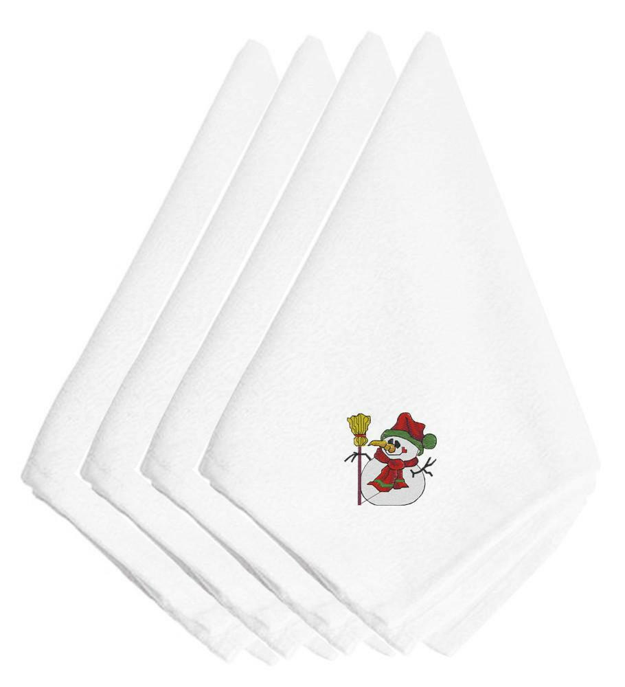 Christmas Snowman Embroidered Napkins Set of 4 EMBT2423NPKE by Caroline&#39;s Treasures