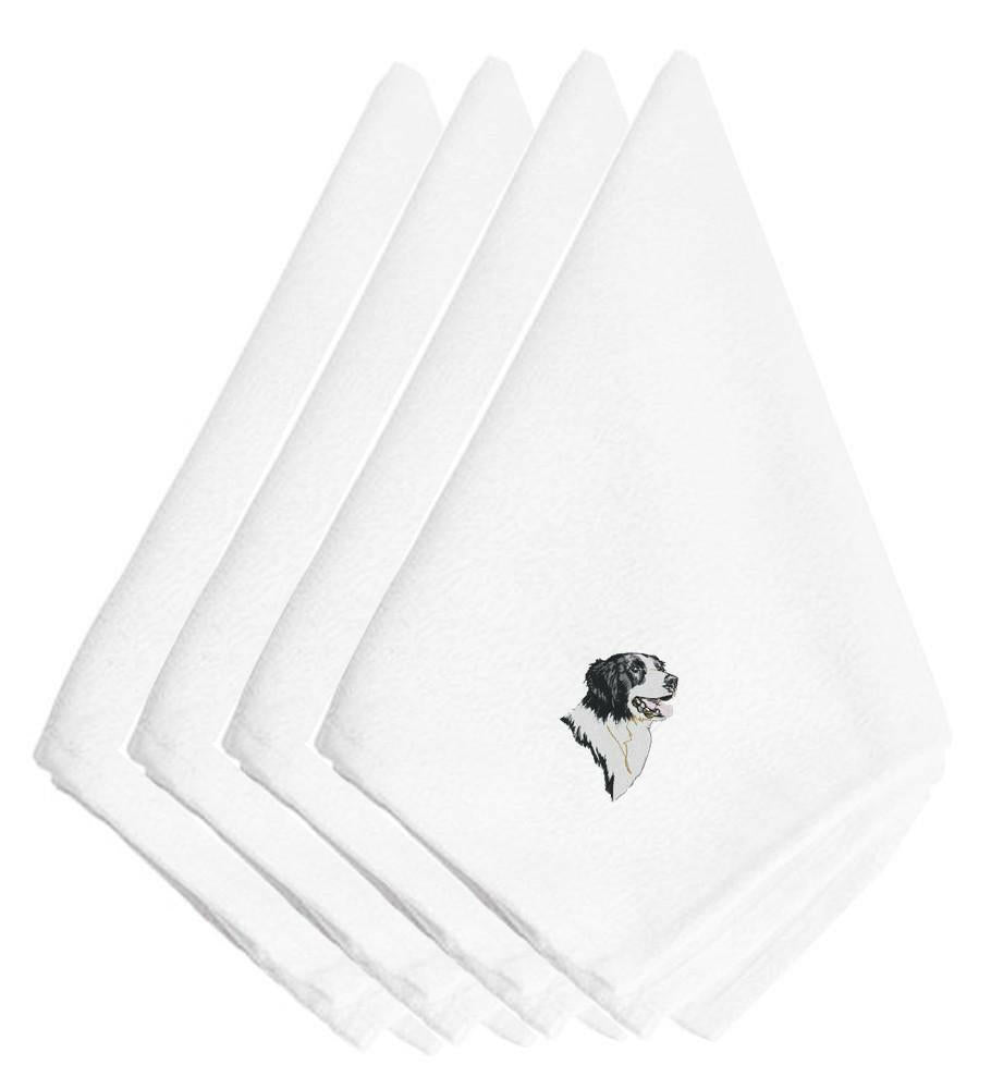 Border Collie Embroidered Napkins Set of 4 EMBT2497NPKE by Caroline&#39;s Treasures