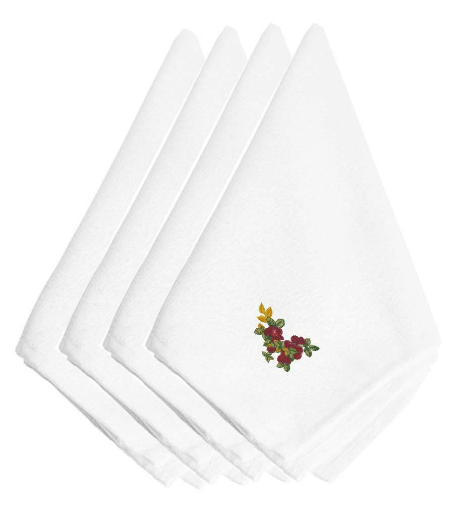 Fall Raspberries Embroidered Napkins Set of 4 EMBT3815NPKE by Caroline's Treasures