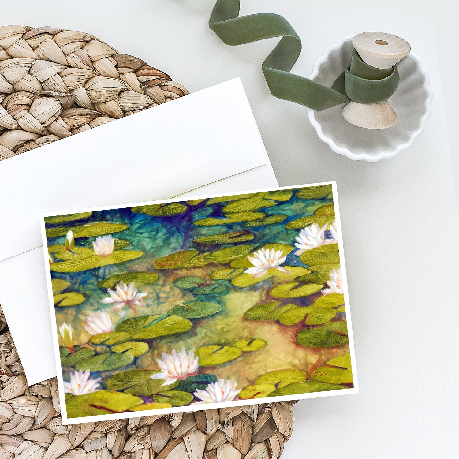 Buy this Waterlillies by Ferris Hotard Greeting Cards and Envelopes Pack of 8