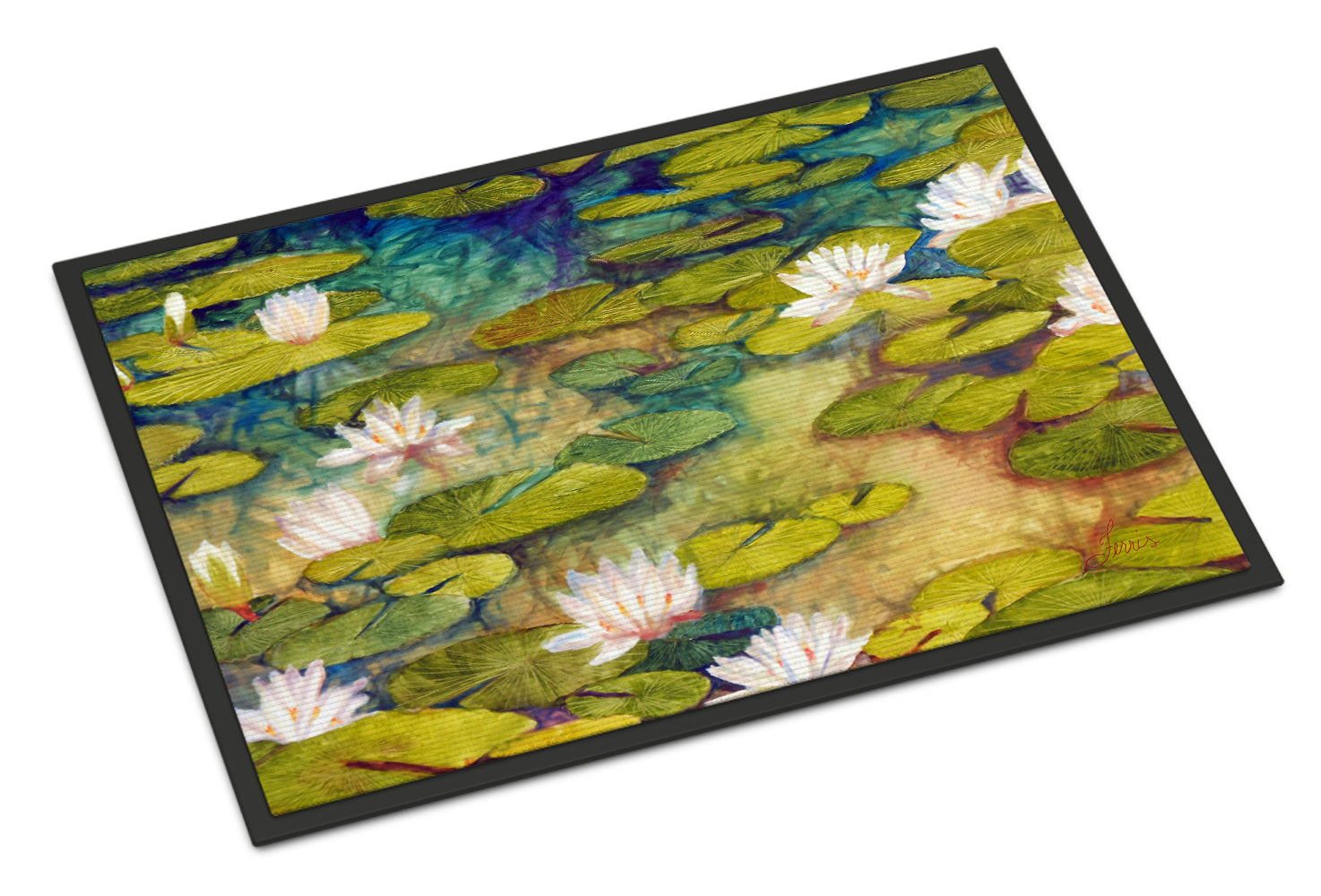 Waterlillies by Ferris Hotard Indoor or Outdoor Mat 18x27 - the-store.com