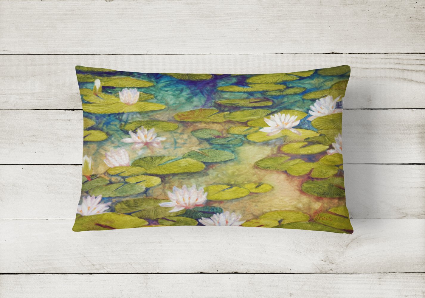 Buy this Waterlillies by Ferris Hotard Canvas Fabric Decorative Pillow