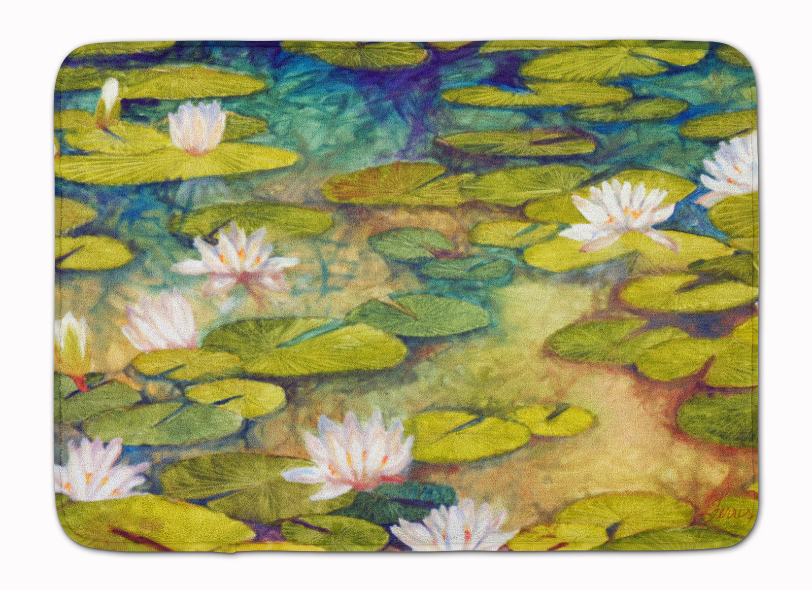 Waterlillies by Ferris Hotard Machine Washable Memory Foam Mat - the-store.com