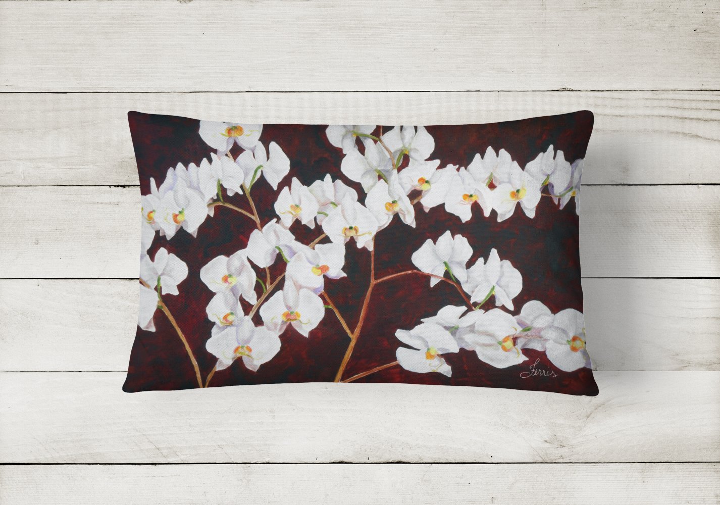 Buy this Orchids by Ferris Hotard Canvas Fabric Decorative Pillow