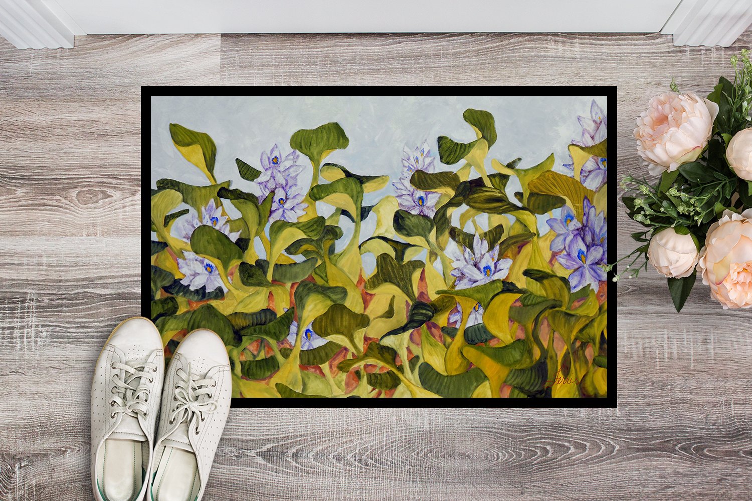 Water Hyacinth by Ferris Hotard Indoor or Outdoor Mat 24x36 - the-store.com