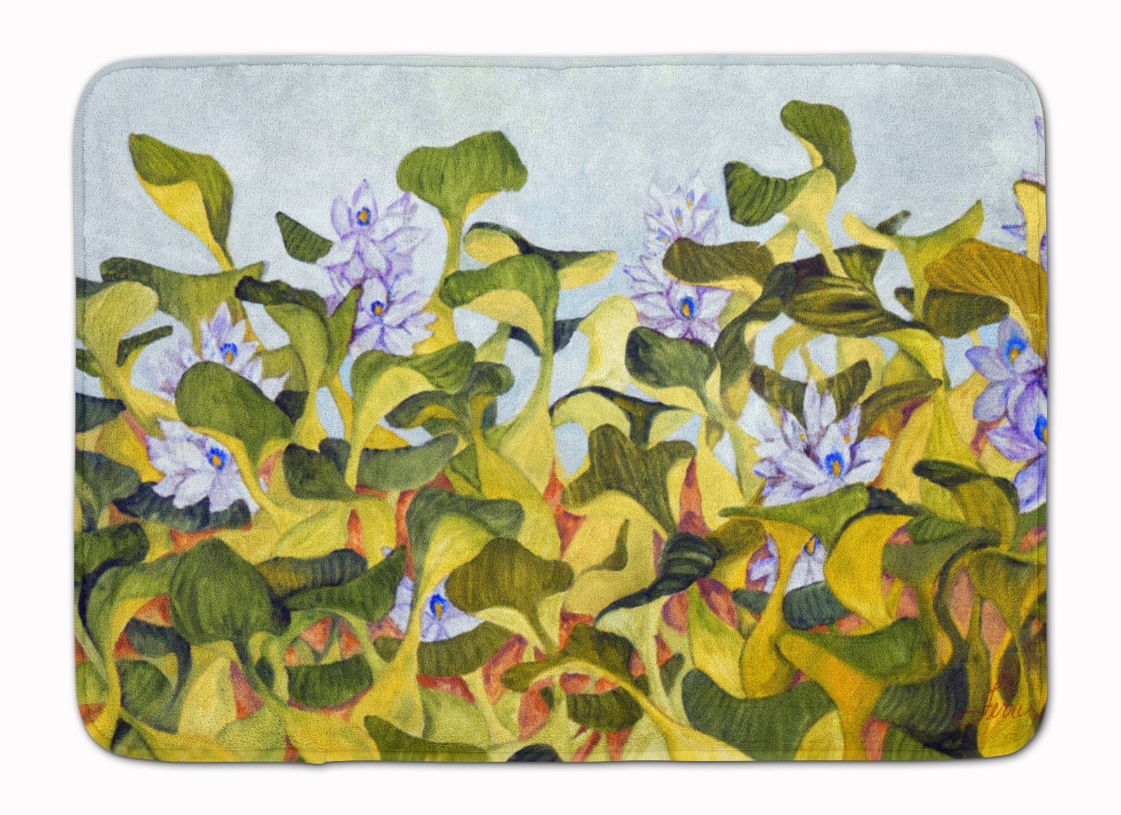 Water Hyacinth by Ferris Hotard Machine Washable Memory Foam Mat - the-store.com