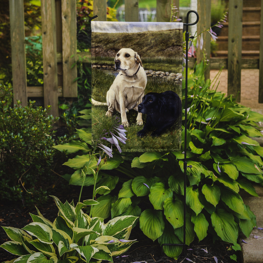 Yellow and Black Labradors Flag Garden Size FRF0018GF.