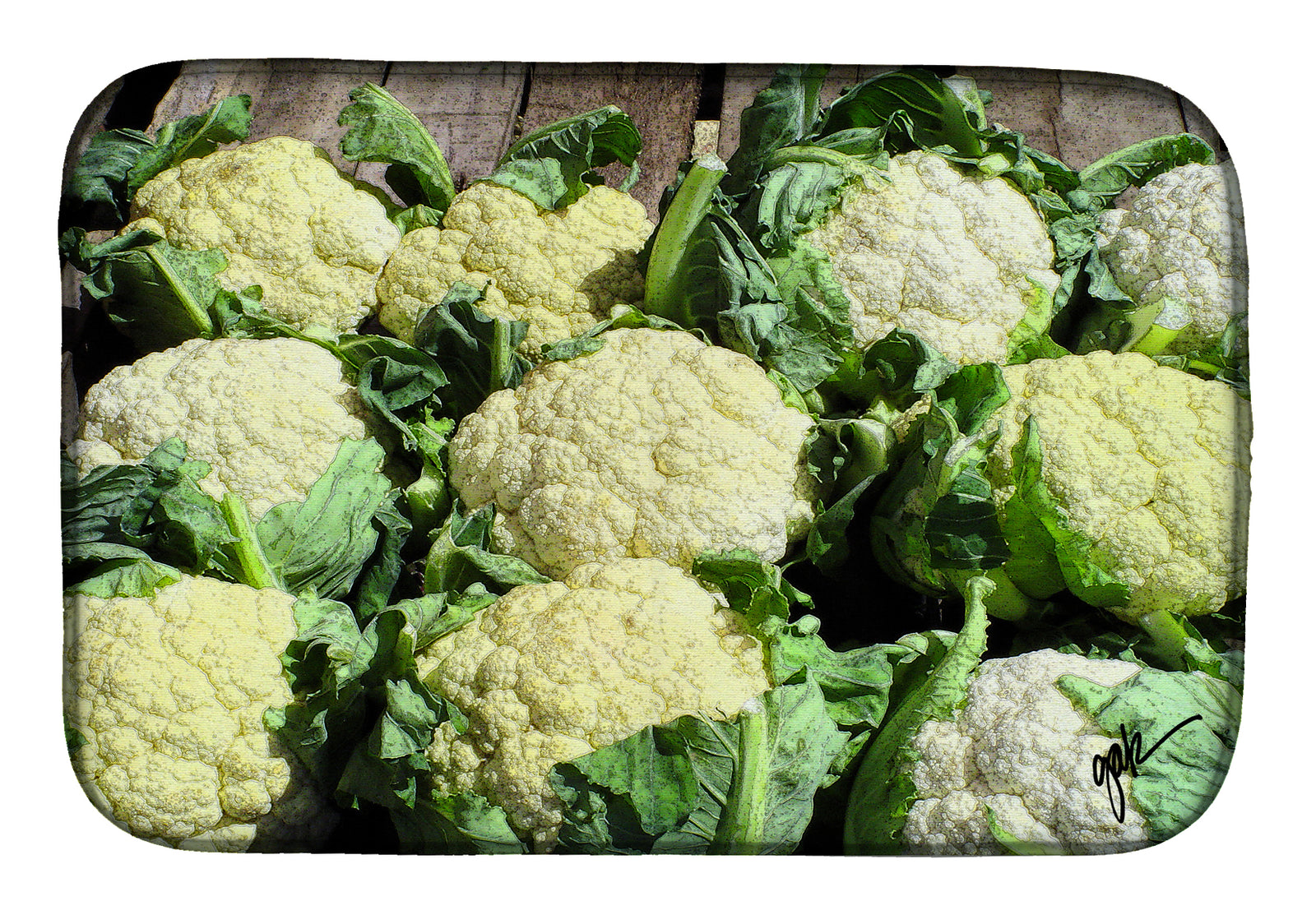 Cauliflower by Gary Kwiatek Dish Drying Mat  the-store.com.