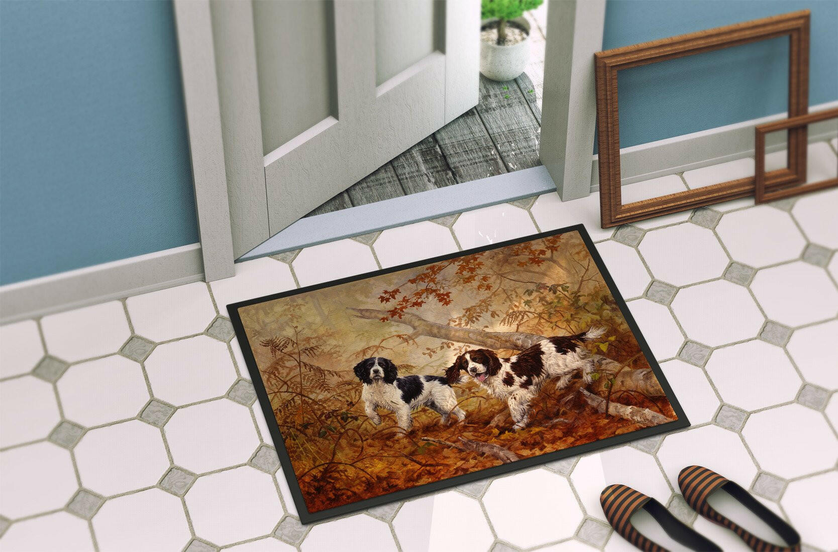 Springer Spaniels by Elizabeth Halstead Indoor or Outdoor Mat 24x36 HEH0139JMAT - the-store.com