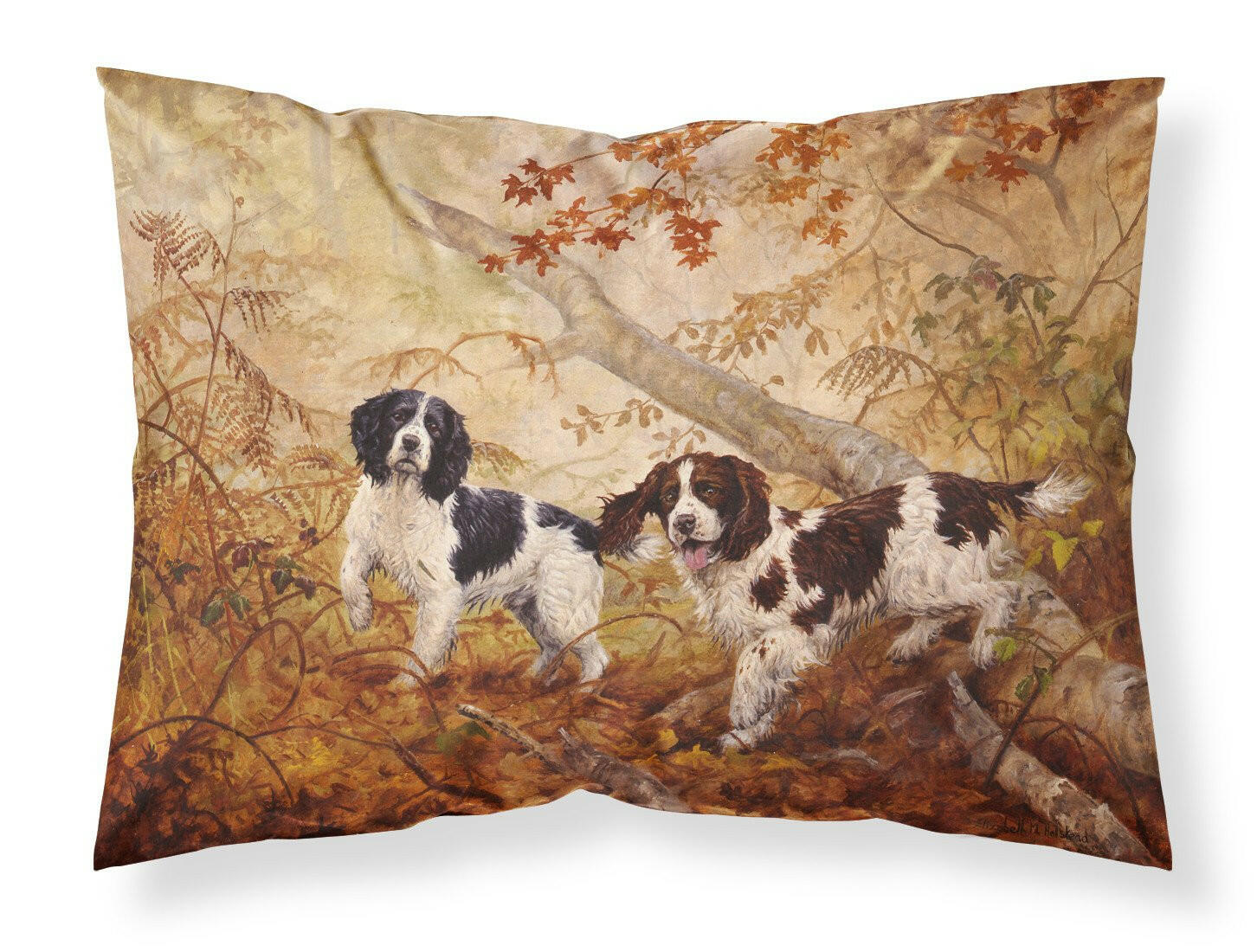 Springer Spaniels by Elizabeth Halstead Fabric Standard Pillowcase HEH0139PILLOWCASE by Caroline's Treasures