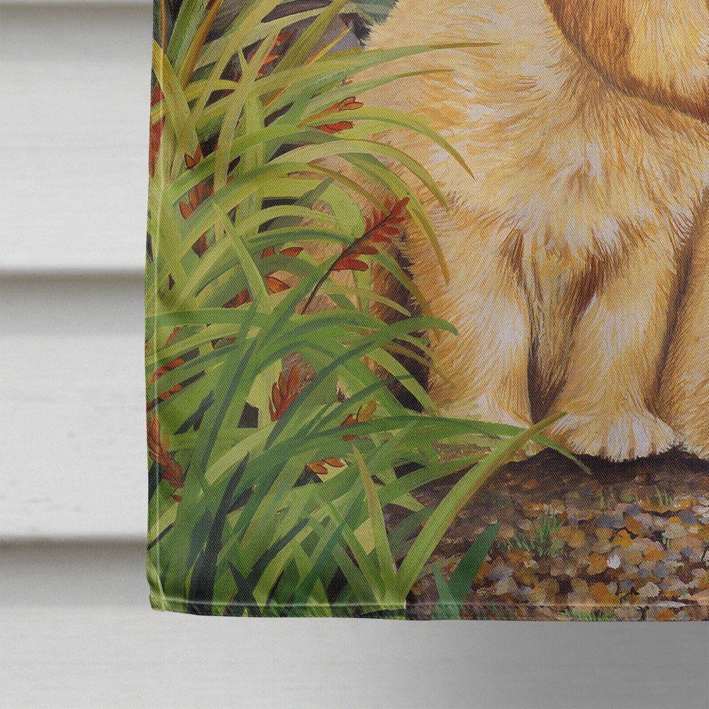 Yellow Labrador Puppies by Lesley Hallas Flag Canvas House Size HLH0418CHF  the-store.com.