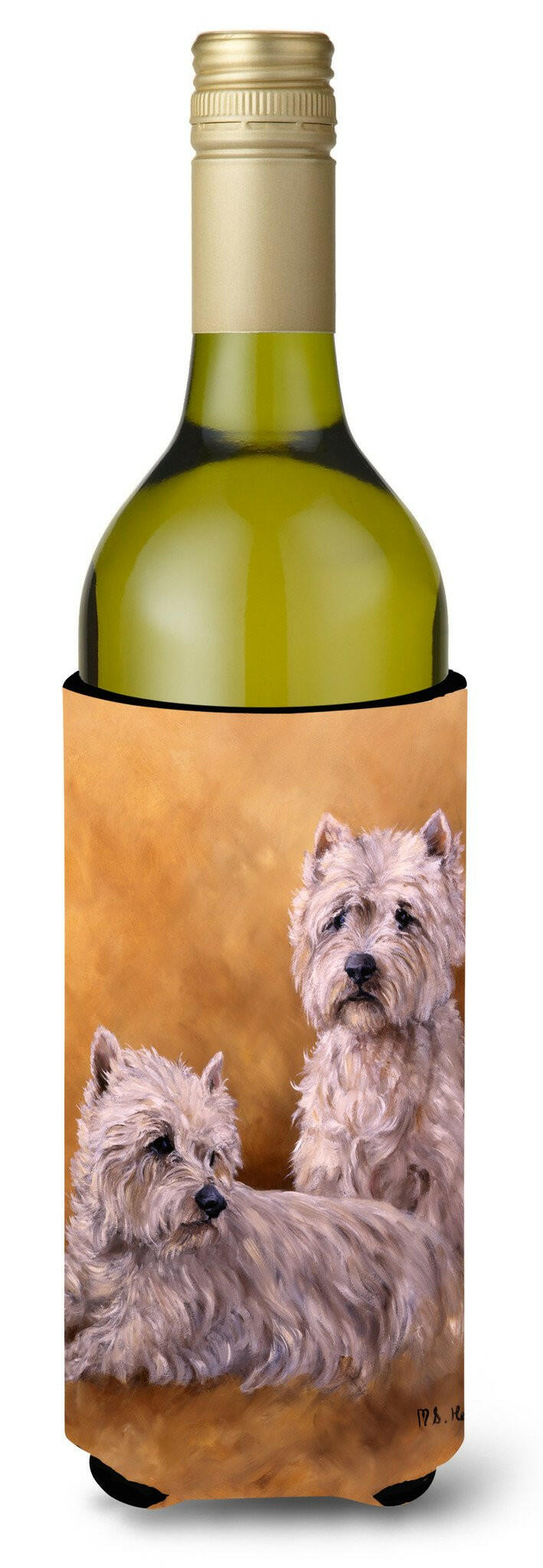 Westies by Michael Herring Wine Bottle Beverage Insulator Hugger HMHE0201LITERK by Caroline's Treasures