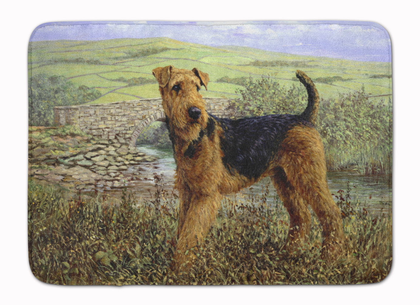 Airedale Terrier The Kings Country Machine Washable Memory Foam Mat HMHE0245RUG - the-store.com