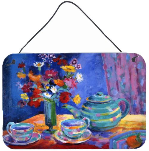 Blue Tea by Wendy Hoile Wall or Door Hanging Prints HWH0010DS812 by Caroline's Treasures