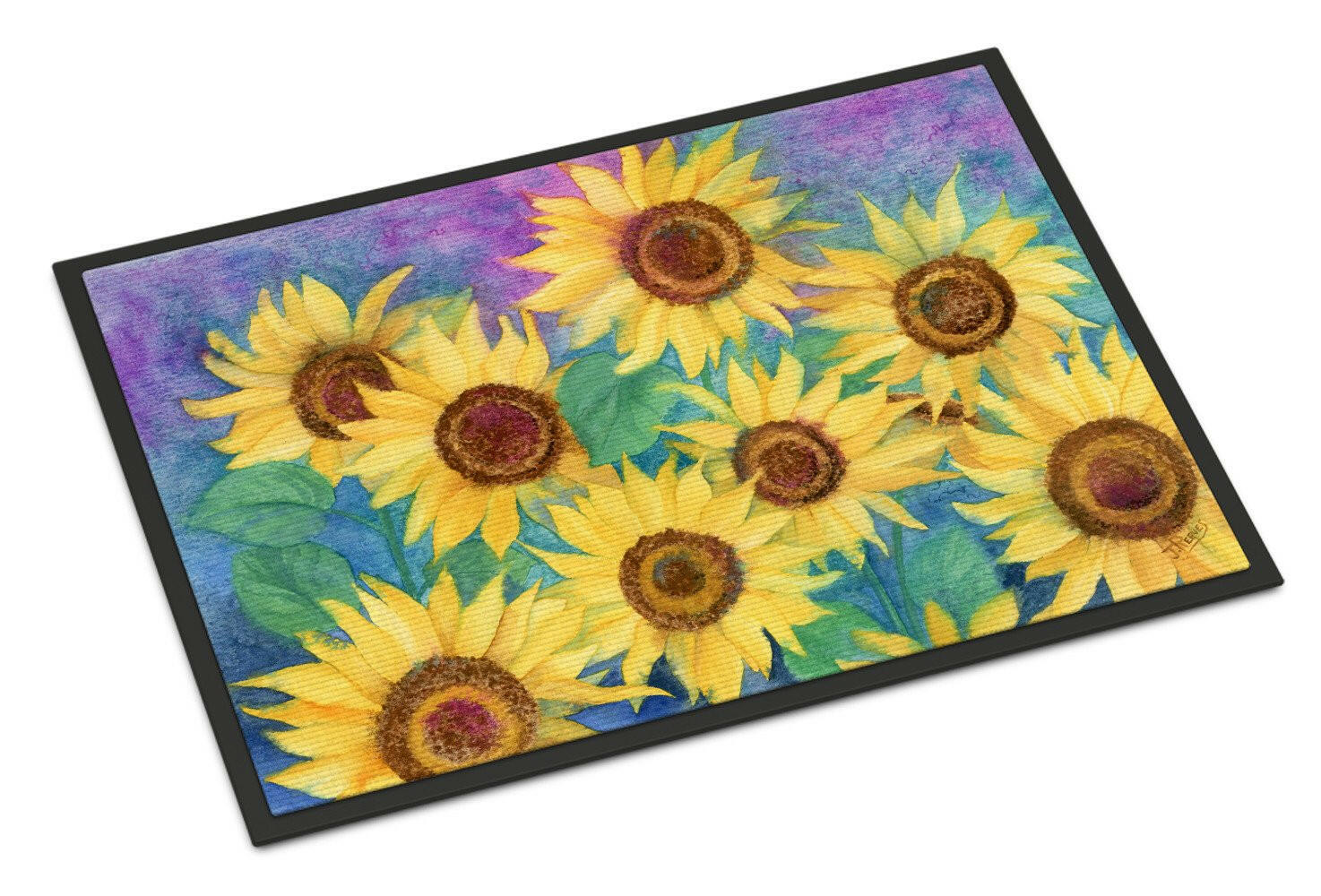 Sunflowers and Purple Indoor or Outdoor Mat 24x36 IBD0247JMAT - the-store.com