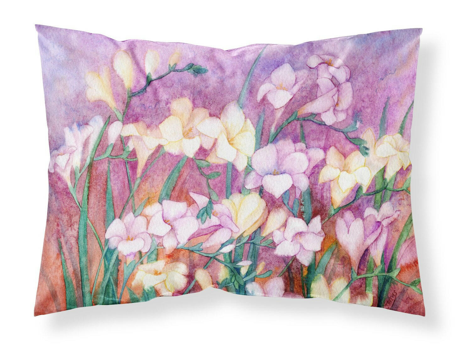 Freesias Fabric Standard Pillowcase IBD0249PILLOWCASE by Caroline's Treasures