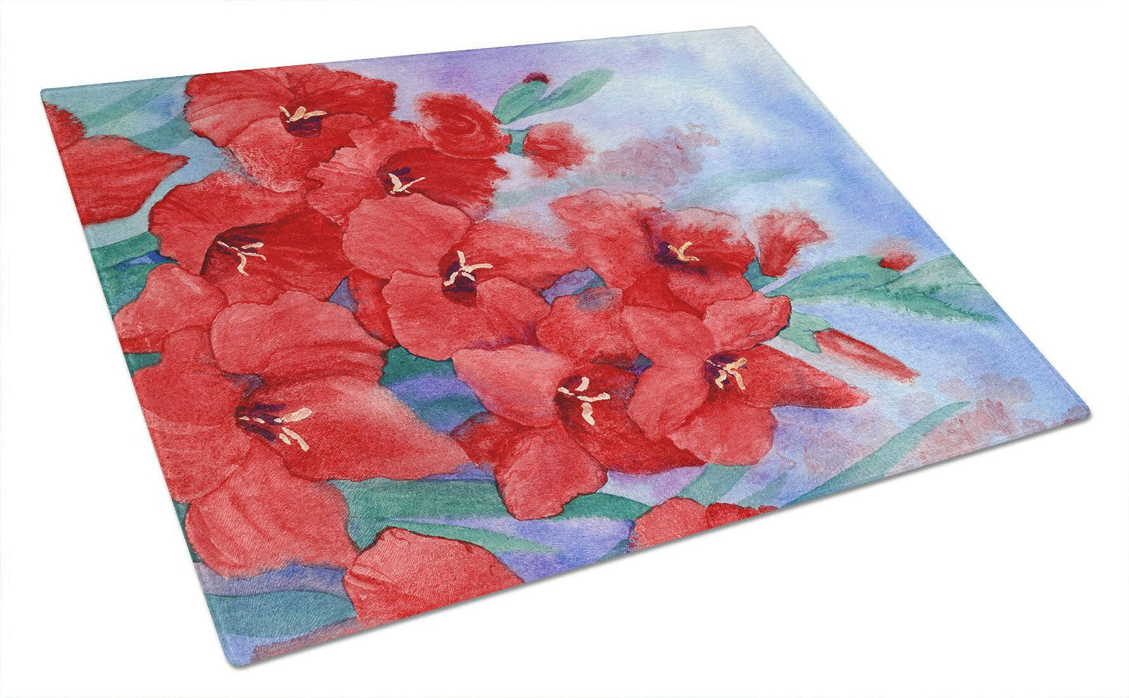 Gladioli Glass Cutting Board Large IBD0250LCB by Caroline's Treasures