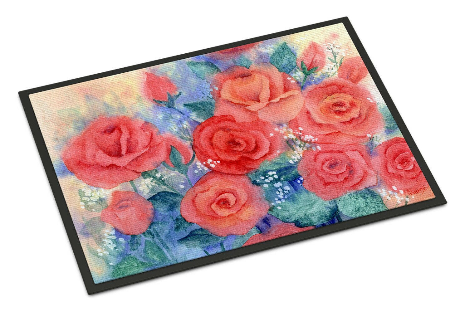 Roses Indoor or Outdoor Mat 18x27 IBD0251MAT - the-store.com