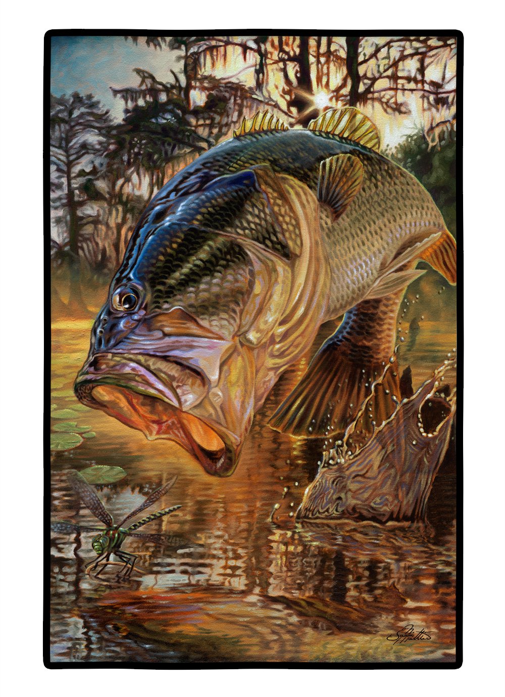 Dragon Slayer Largemouth Bass Indoor or Outdoor Mat 24x36 JMA2002JMAT by Caroline's Treasures