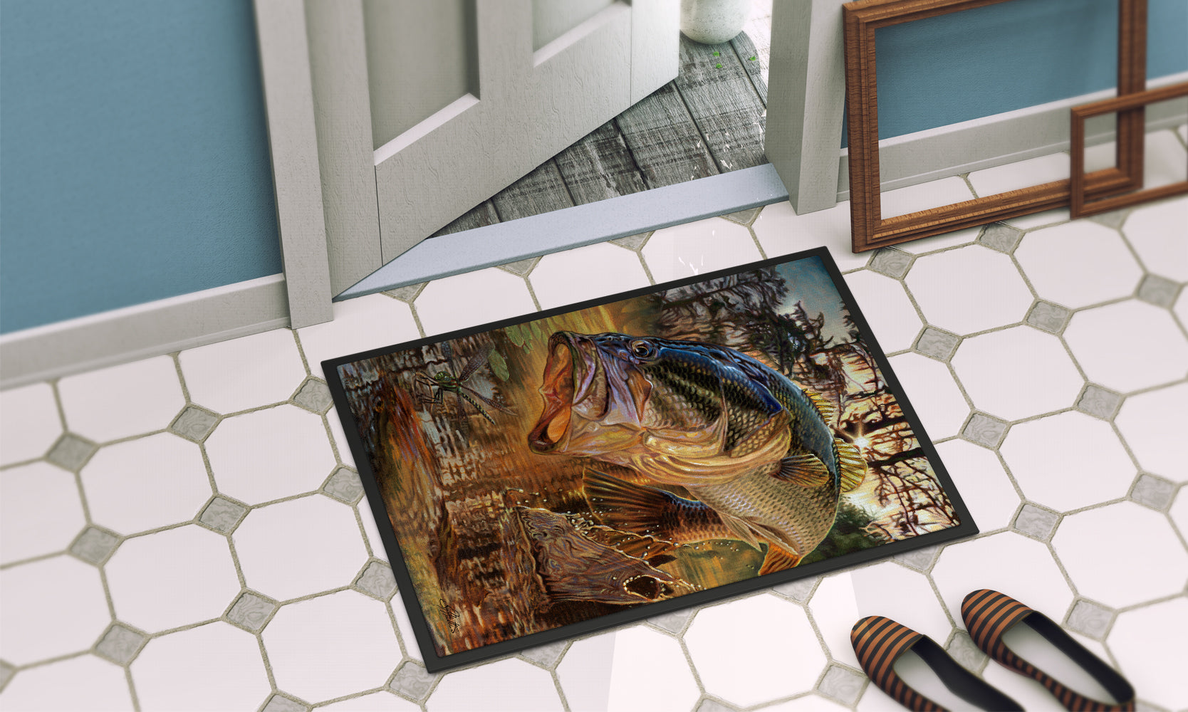 Dragon Slayer Largemouth Bass Indoor or Outdoor Mat 18x27 JMA2002MAT - the-store.com