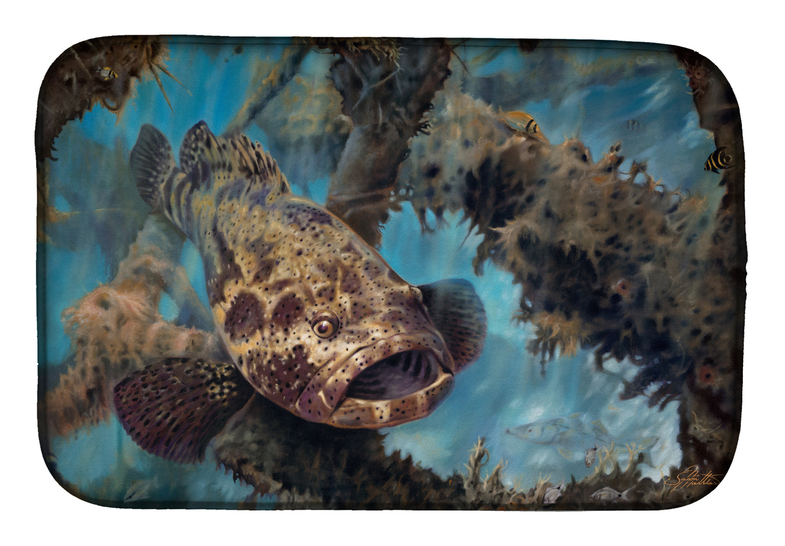 Golden Goliath Grouper Dish Drying Mat JMA2003DDM  the-store.com.